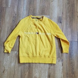 RARE Tommy Hilfiger Unisex Junior Yellow Long Sleeve Sweatshirt Size XS S Logo